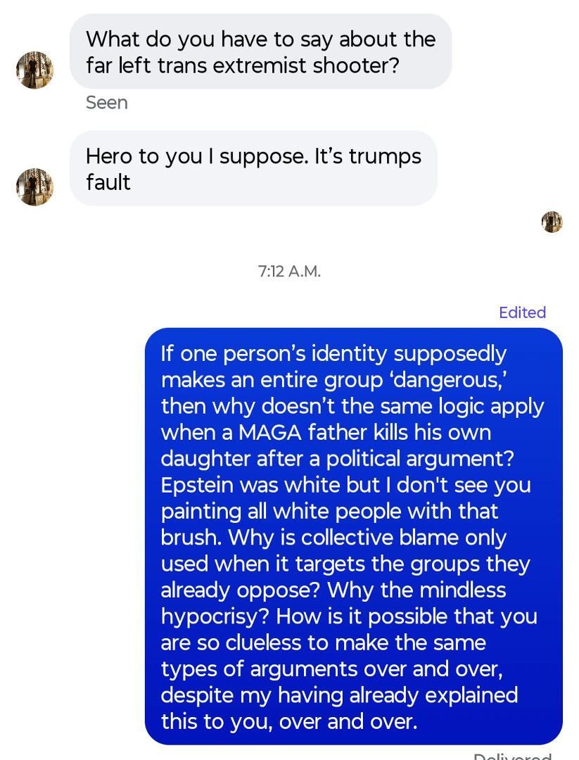 I would bet money that there are going to be a ton of conservatives who will bring up these exact comments about the Canadian school shooter today.
Just remind these people that, according to the government, trans people h