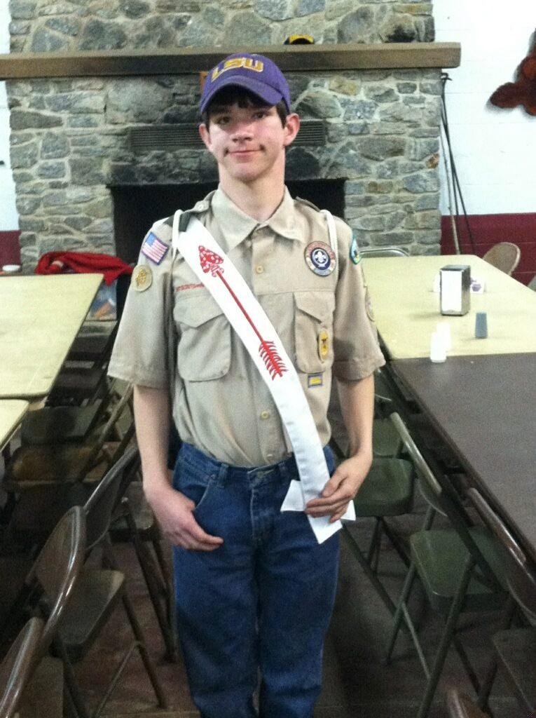Sonny and I are so proud of this young man. He is now a member of the Order of the Arrow, The Boy Scouts Honor Society.