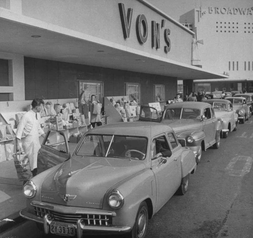 Curbside in the late 1940’s and early 1950’s.