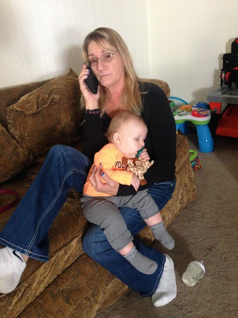 Brody decided he would take a nap...guess I am comfortable. Jacklynn Kay DeVasier