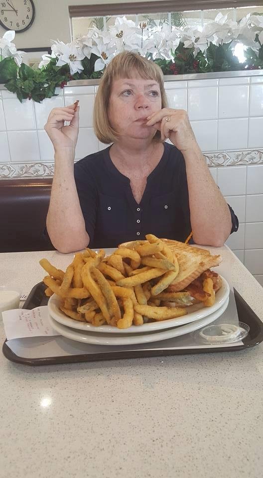 CIndy having lunch