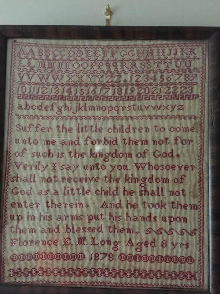 Just found this - found a Florence Long born 1870 and died 1890's. So she knew numbers, letters, a number of stitches.