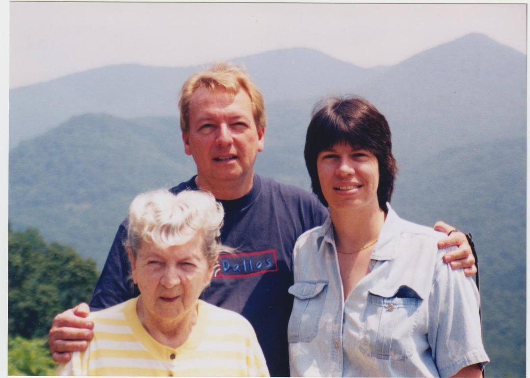 Mom, Cindy and I-- August 1999
five years before Mom left us. Great picture. Happy Mothers Day to the wonderful woman who gave birth to me (11 pounds), but, more importantly, shaped the person I was to become. Also, she pas