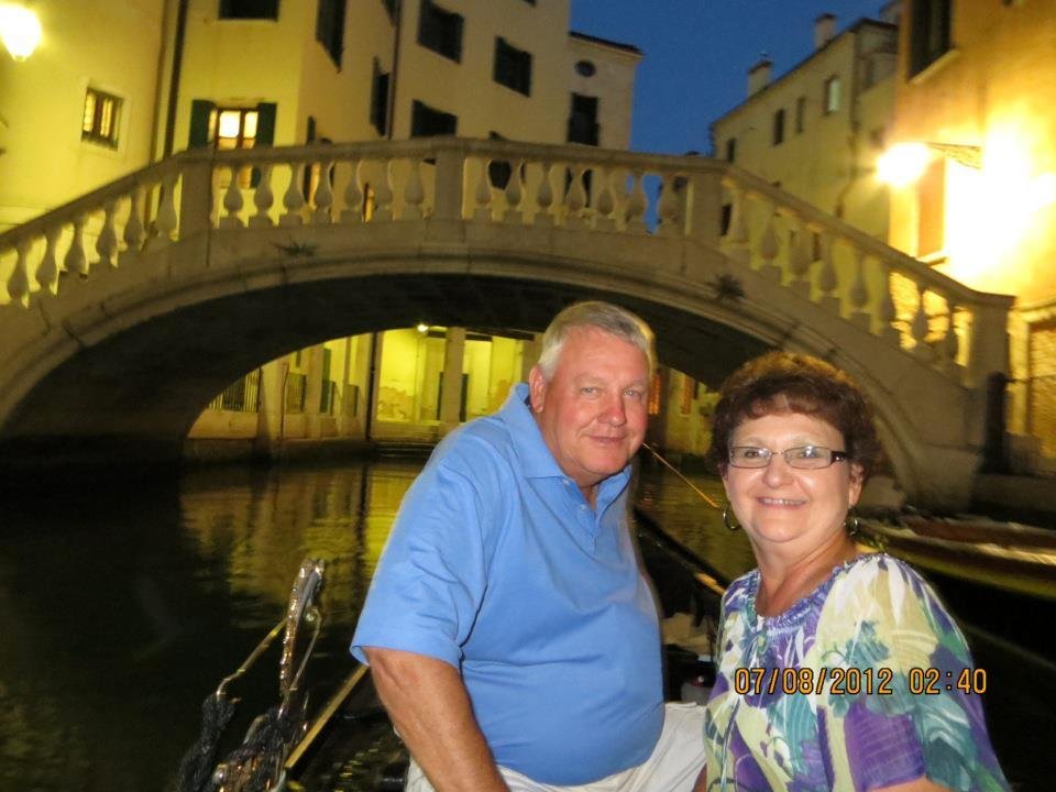 On the Gondola ride last night in Venice -wonderful ride!