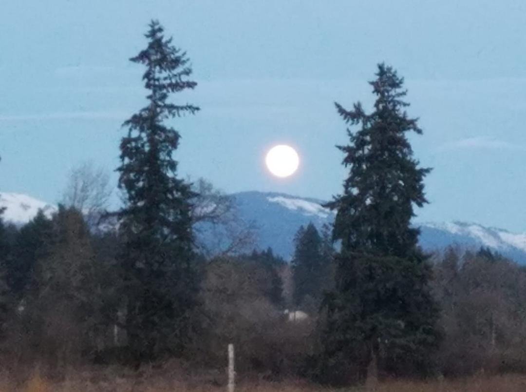 Tonight, the Moon looks like it's been kicked through a goal post.