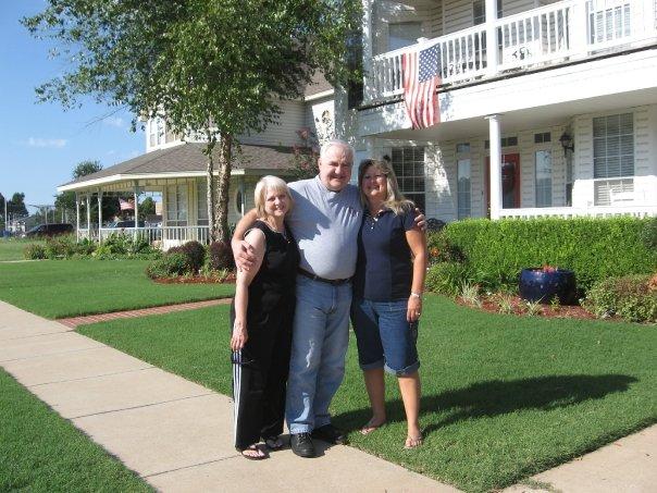 Old THS 1970 classmates. L to R: Carol, Bob, & Sue in front of our house.