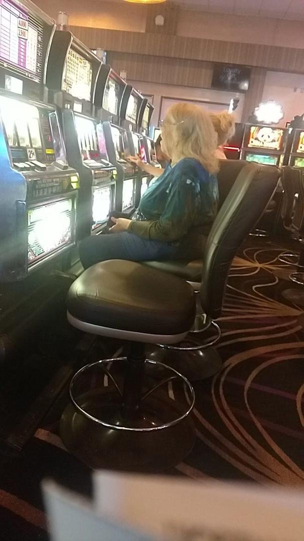 Having fun at the casino.