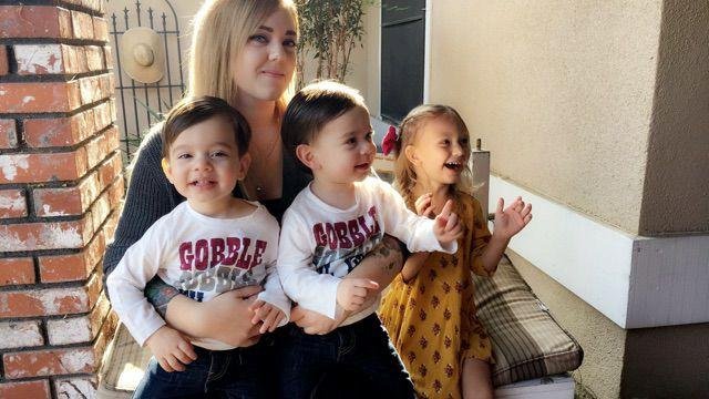 my daughter Julia....Grandkids Taryn 3,Quintin and Corbin 1...........