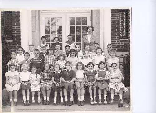 George G. White School, Hillsdale, NJ, May 1955, sixty years ago!! Mrs. Fulton's Second Grade. I am the  girl, fourth from the right, first row, who spoiled the class picture by looking up.