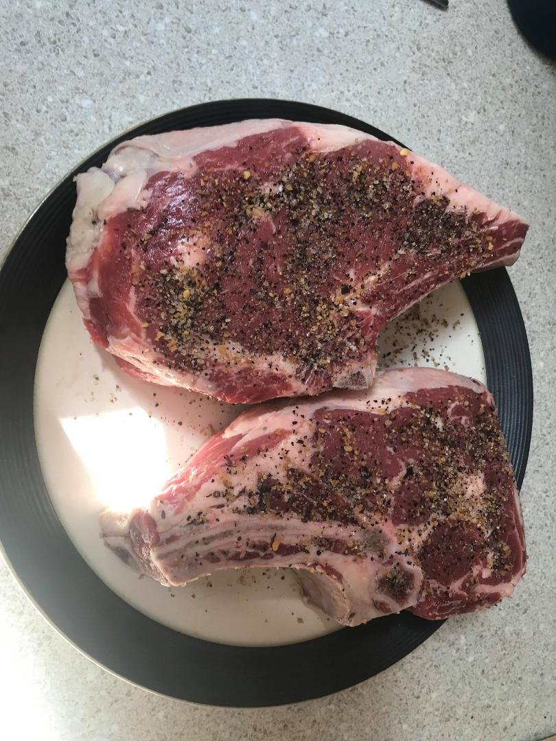 Gail is fixing me a Father's Day dinner a day early. Bone-in Ribeye steaks.