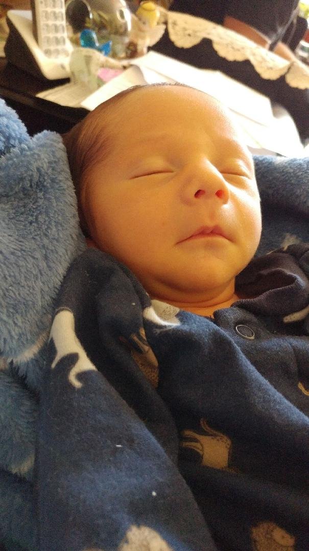 Luke came to visit Grandma today and got to meet some of my friends. But he never left my arms.