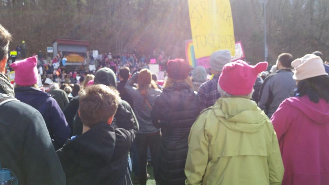 Asheville women's March! . Strong women, may we raise them up!