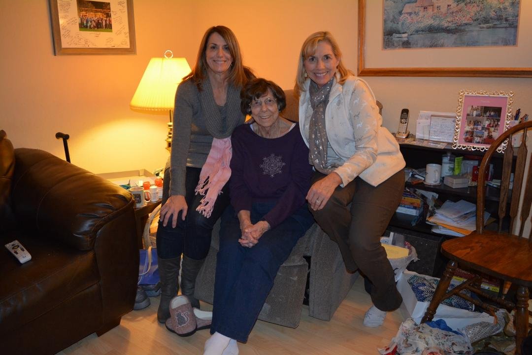 Spending time with Mom and Sister, Elaine.