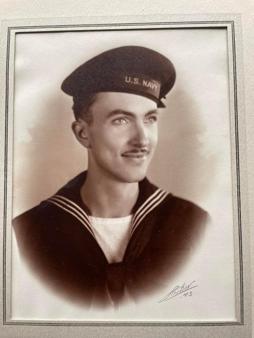 In memory of my father who worked so hard to join the Navy. He was underweight and would go to the recruiting center every week until he met the weight requirement