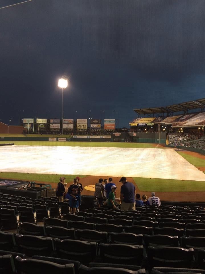 No, it wasn't dark yet...or at least the sun hadn't set...game called :(
We'll be back...