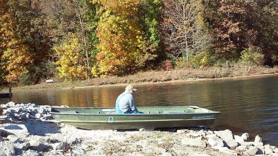 Jeff looking at the water. The fish took today off.