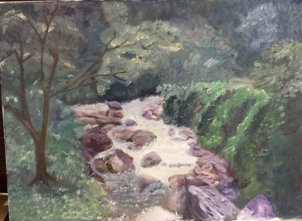 Just finished this painting. Four more paintings in different styles in the works