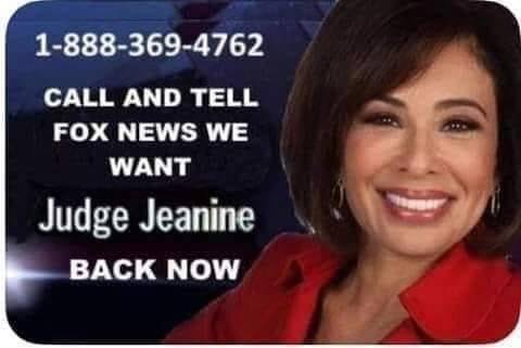 Call Fox and tell them they screwed up when they disciplined Jeanine Pirro!