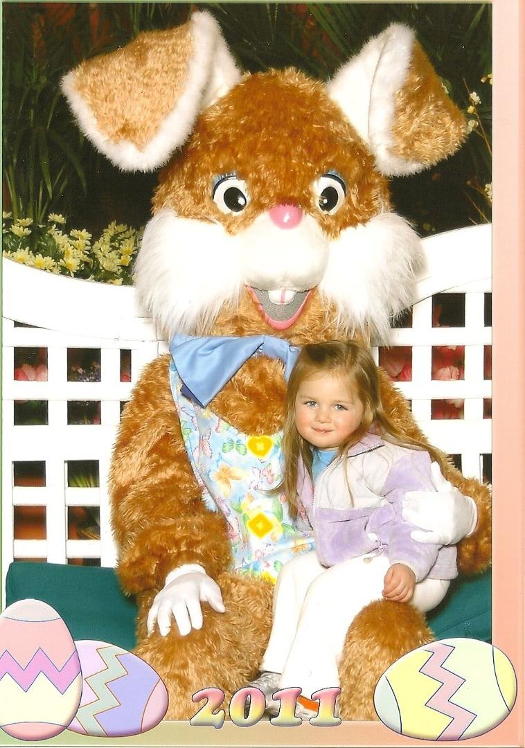 Granddaughter Sara with the Easter Bunny 2011
