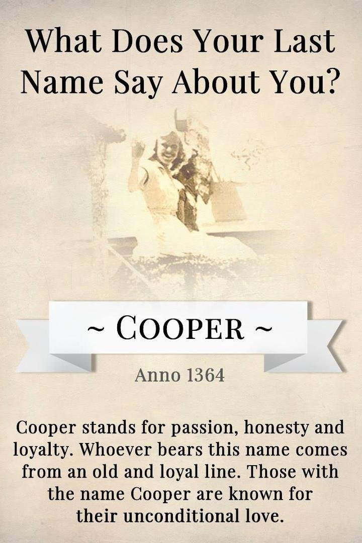 Apparently, Cooper has a wide range of meanings...lol