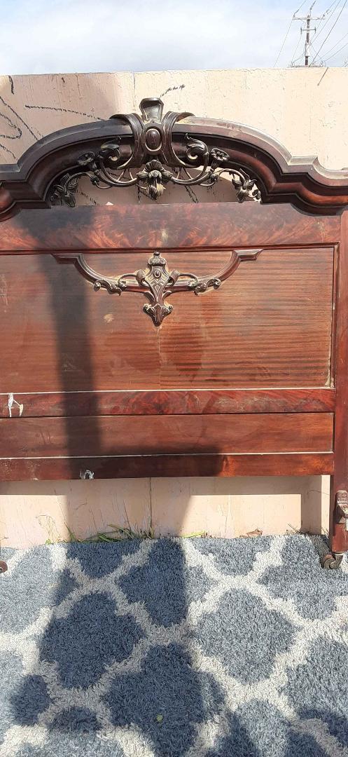 Very nice hand carved maple headboard