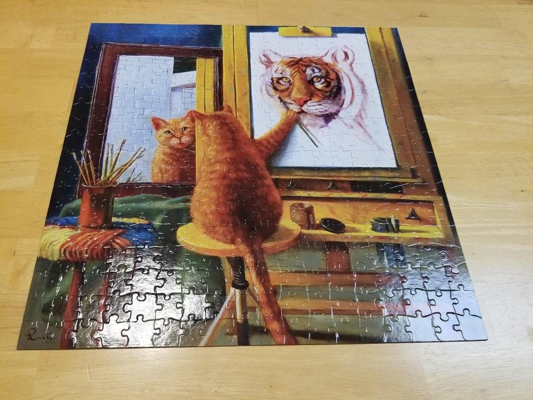 Joan is here so we worked a puzzle.  I think this is how all cats see themselves