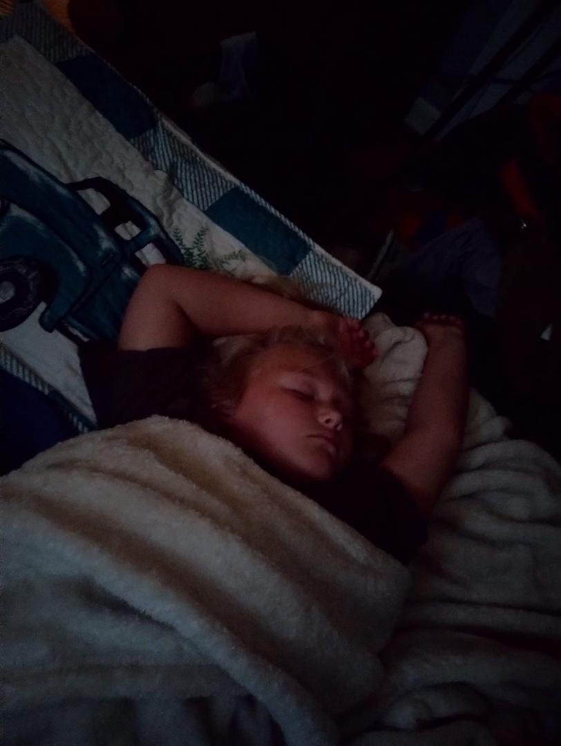 My baby sleeping away not having a worry in the world enjoy it Sissy. Life gets hard and I'm glad you still have your innocence after all that you've been thru. Just know Dad loves you forever and always can't wait tell nex