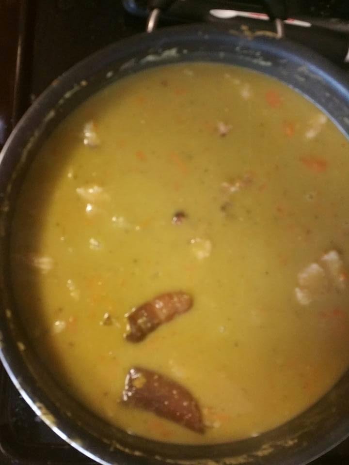Homemade Split pea soup! 54 degrees and raining what more could you ask for.