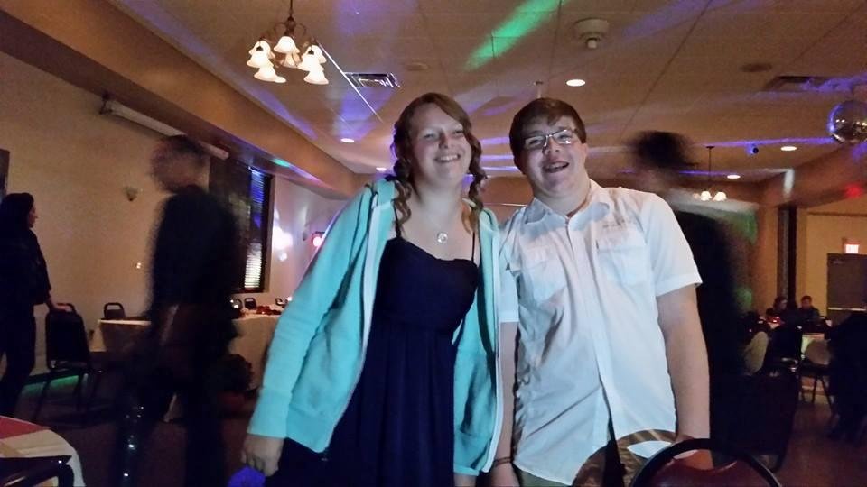 My grandson Spencer and my granddaughter Kaley at the wedding