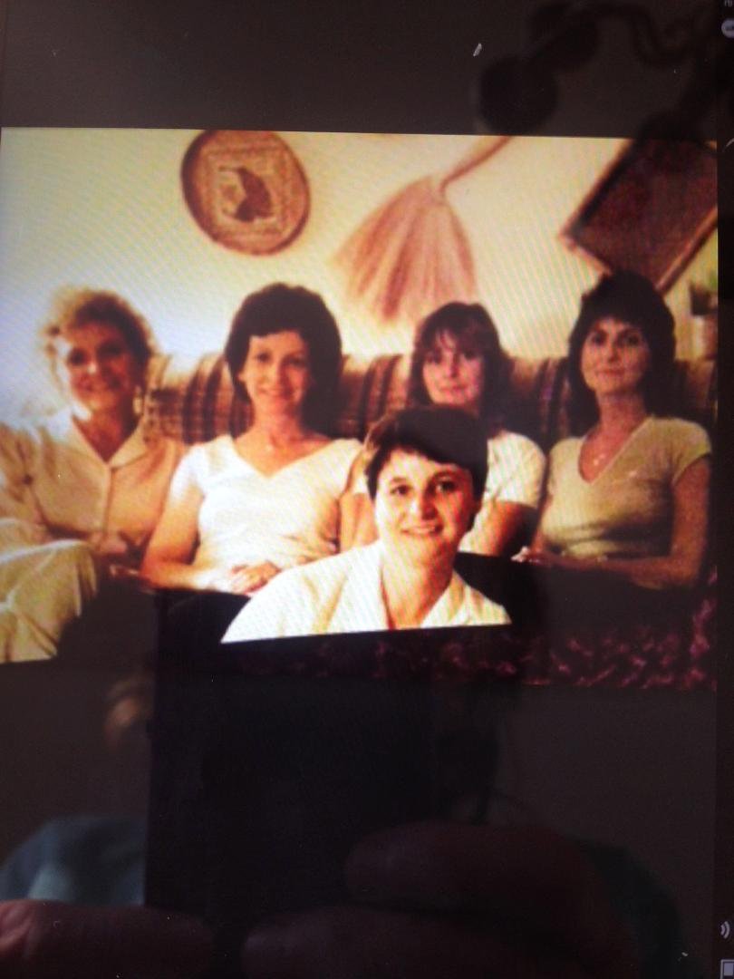 Today is my sister birthday Peggy so I am posting all five of us sisters and one that has my mom 80 birthday party. Happy birthday Peggy.