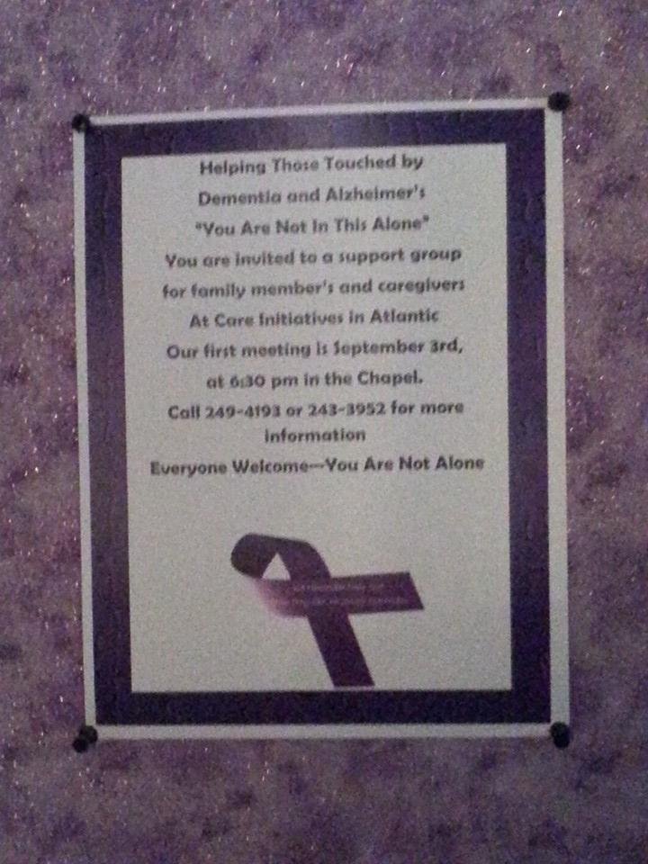 This is the First Alzheimers Support Group in Atlantic Everyone Welcome see you there 
Remember You Not Alone