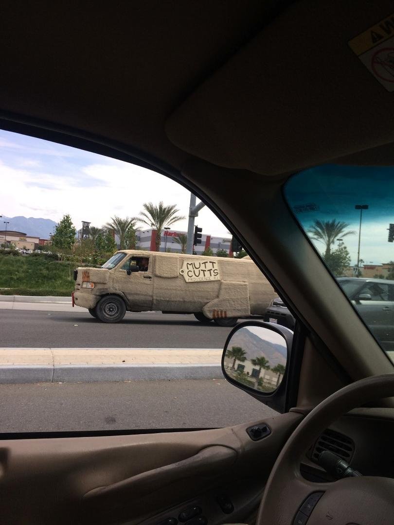 Mutt Cutt van in Redlands, CA today!