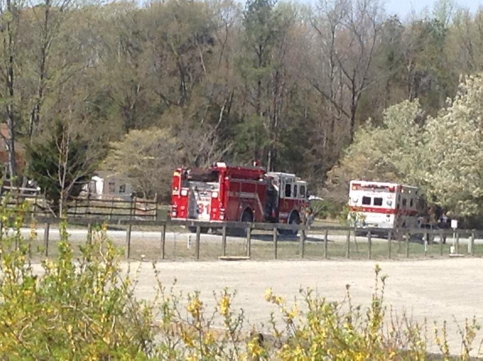 Well, a little bit of excitement - see pic - and a ride cut very short as my neighbor tries to burn his brush pile. I watched when it was small and, of course Buckwheat was very upset about it, and then my neighbor tries t