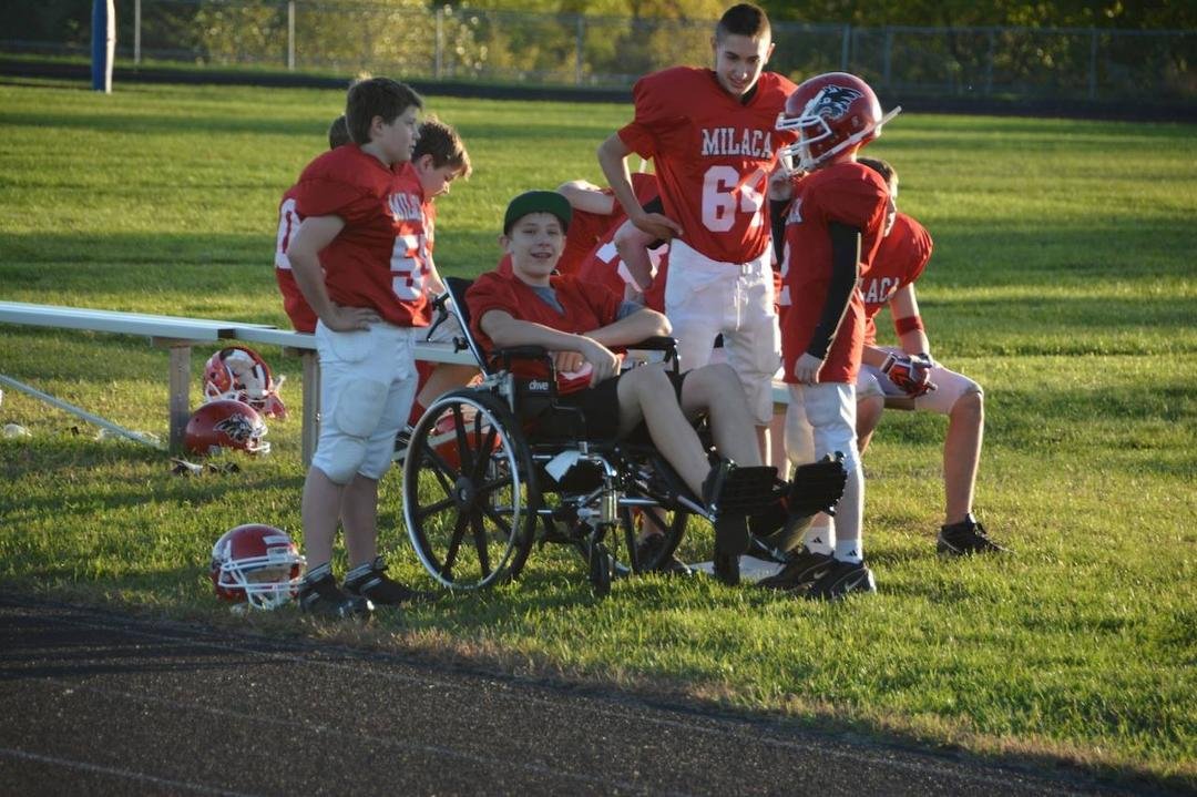 Owen's football team.  1st day home & back to school.