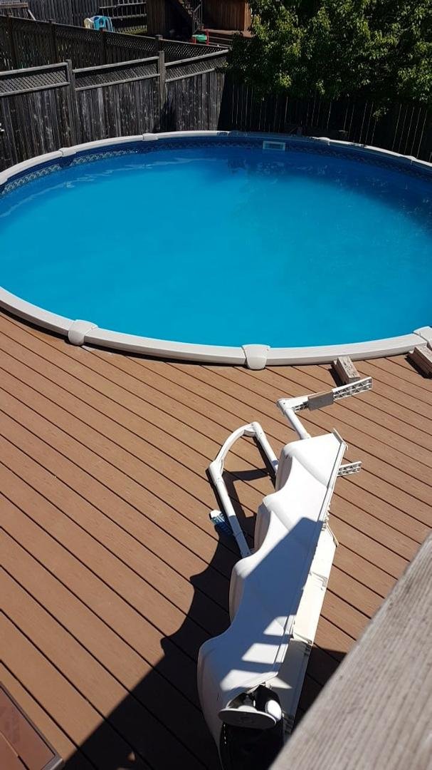 62 degree. Time to put the steps in.👙🏊🤽