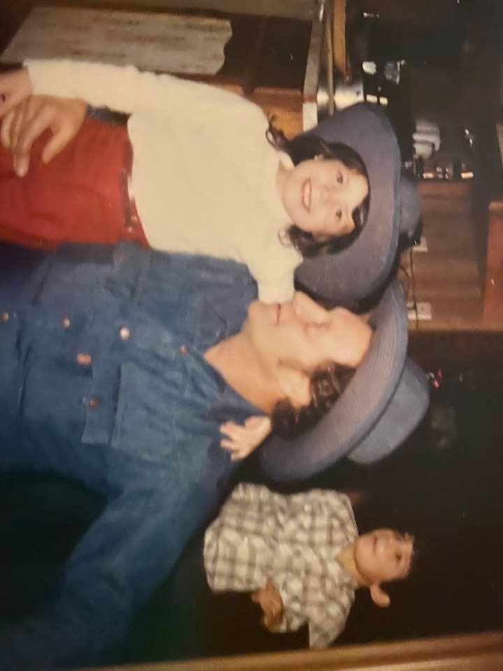 Happy birthday to this cute lil cowgirl,Shannon with her Gpa Dunlop !