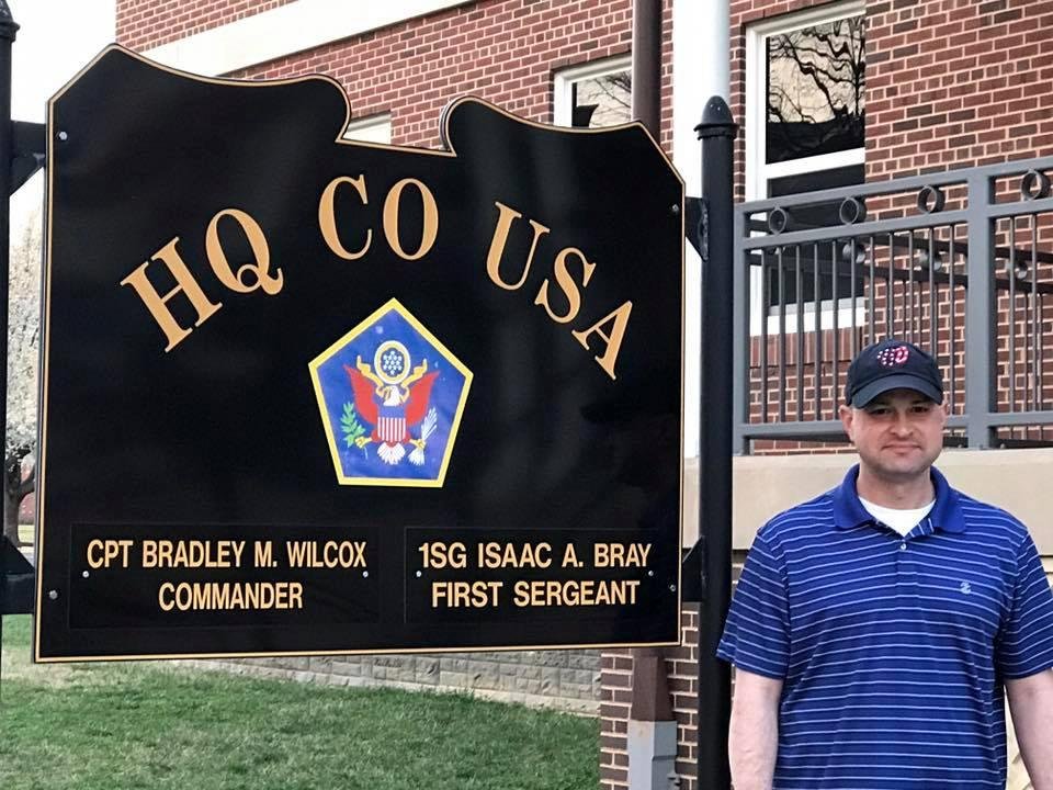 My nephew, Isaac Bray, at his office.