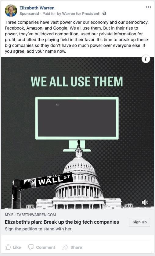 Facebook removed this post from Elizabeth Warren. Please share it.