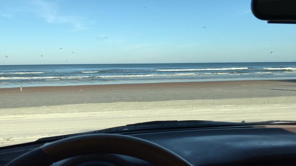 Where else can you sit in your car ON the beach in January and enjoy the sound of the waves and the cool air. This is heaven to me!