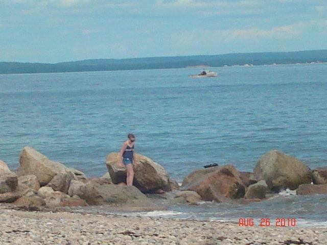 Em climbing on the jetty