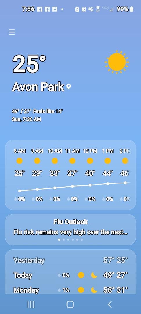 Feels like temp, 14, my son has the same app and it reads 13.