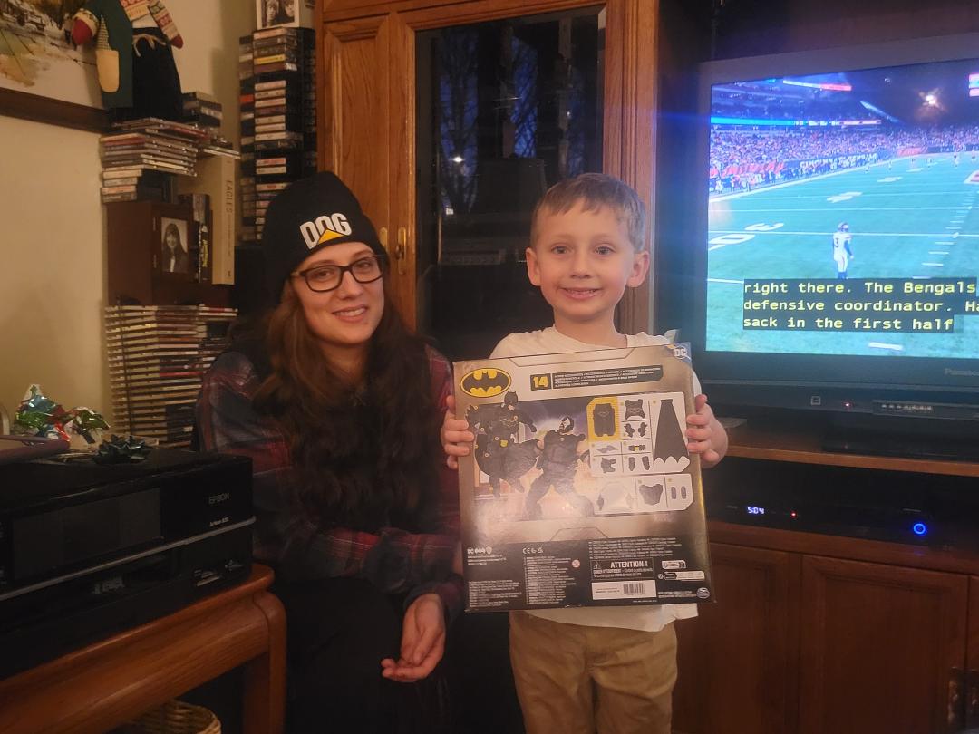 Kayla, our oldest granddaughter, with her son Harrison