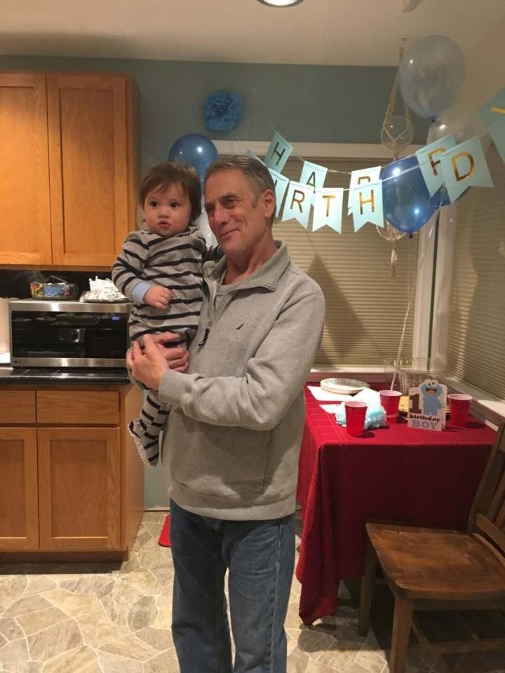 Grandpa and Elijah on his 1st. birthday.