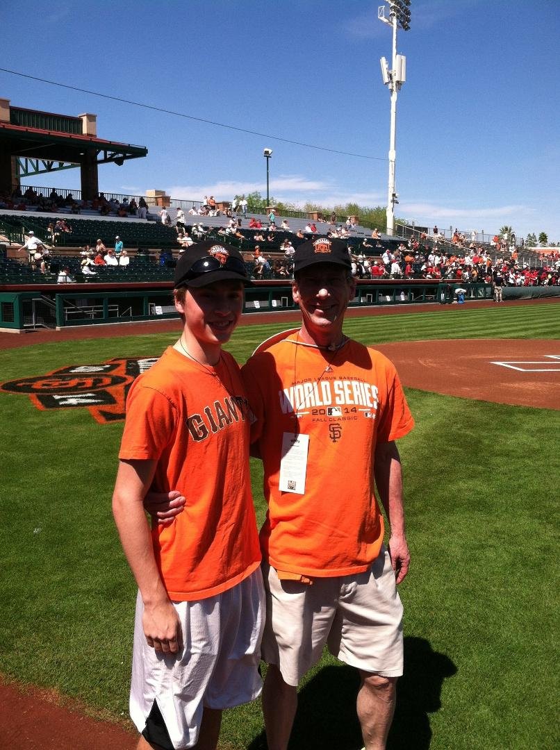 In Scottsdale at Giants Spring Training with Clay Walker, Jeff Walker, Matt Walker and Wyatt Walker. Its very very hot here!!!