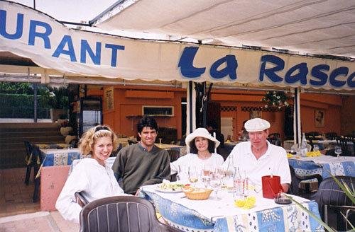 Family at beach restaurant near Ste-Maxime home.