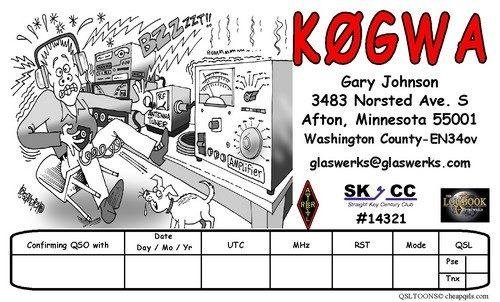 So after 50 years of amateur radio I got back into the QSL card thing. My new Minnesota QSL card. now to just polish off my DXCC award. Need 18 more confirmed countries to quality.
Sad to say I have no specimens of my p
