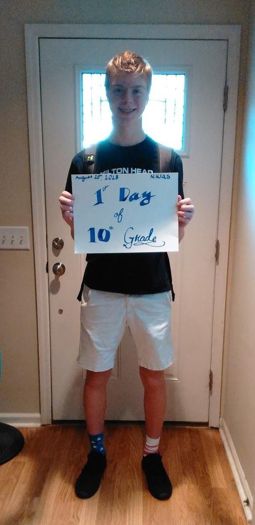 Hard to believe Niklas is starting another year of high school AND driving himself to school!! Whew, where has the time gone!! #hhihs #hhihsseahawks #classof2021 #sophomore