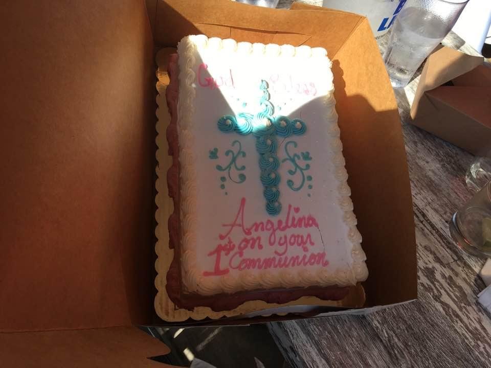 Angelina’s First Communion cake @ Bobby Valentine’s in Stamford