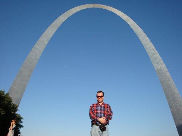 Under the St. Louis Arch in July 2009