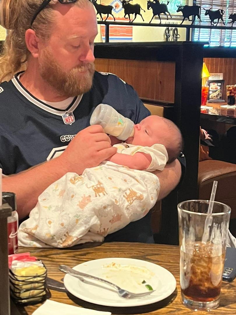 Jacob and Wyatt enjoying lunch